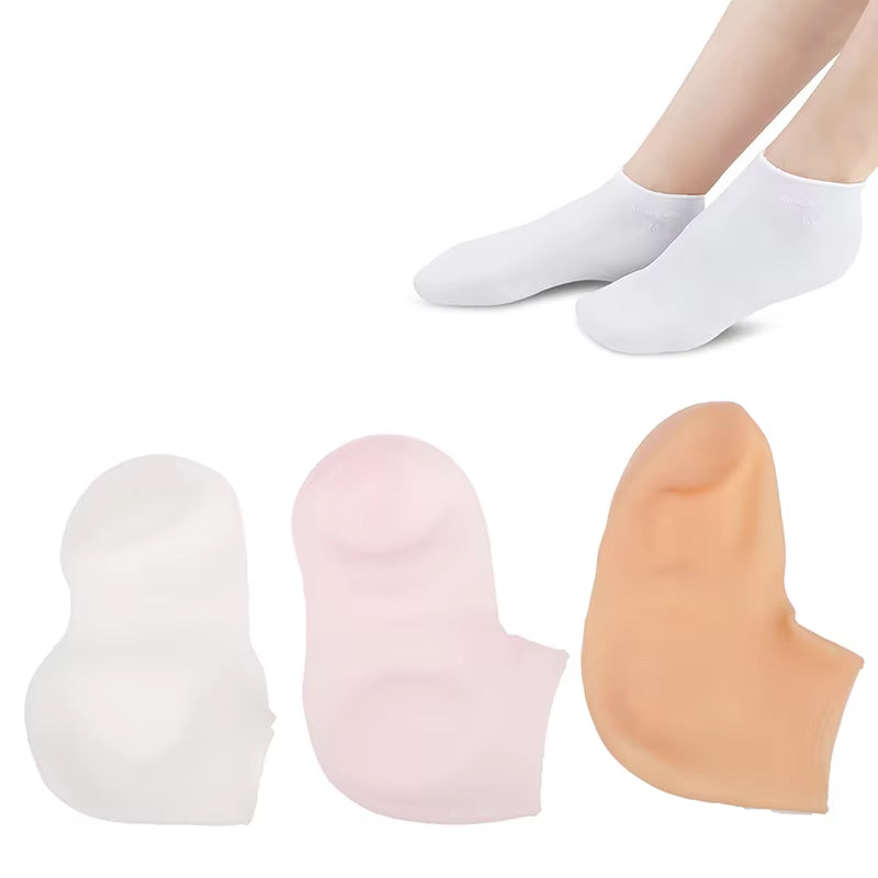 "Revitalize and Pamper Your Feet with Our Silicone Moisturizing Gel Heel Socks - Say Goodbye to Cracked Foot Skin and Cracking with This Spa-Like Feet Care Solution!"